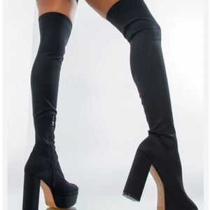Chic Black Over the Knee Boots